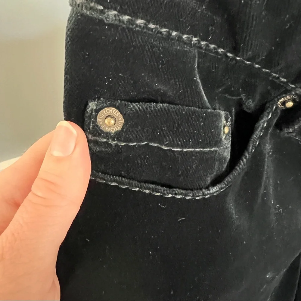 Louis Vuitton Black Velvet Flare Pants - Picture 11 of 16